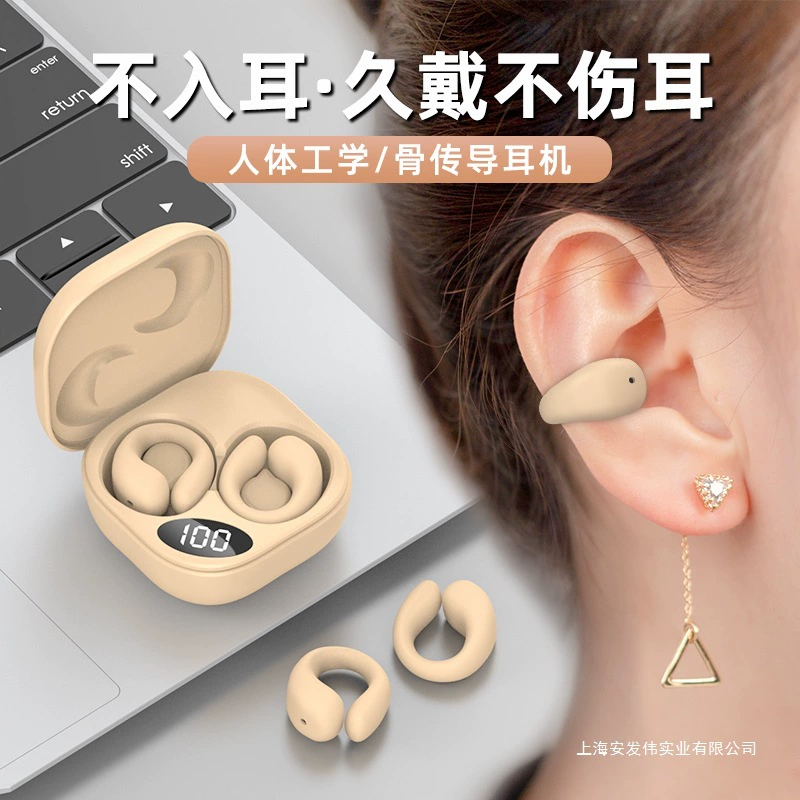 Костно-проводные Bluetooth-наушники для женщин 2025, новый ушной зажим/подвес, беспроводные, официальная оригинальная модель для долгого ношения без боли