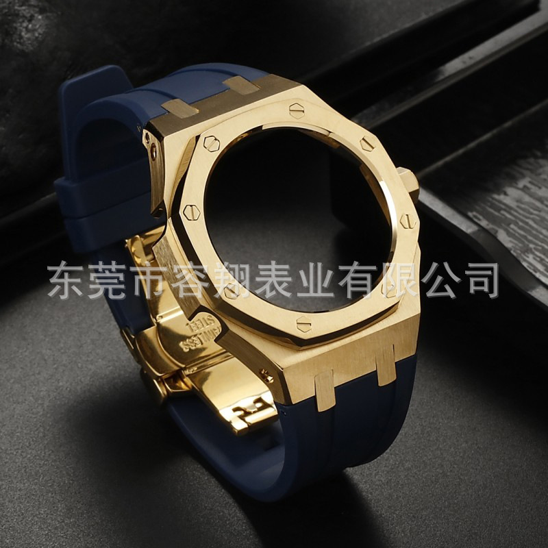 AP granja roble adaptado a Casio GA-2100 Acero inoxidable modificado reloj caja Correa negro Guerrero reloj Accesorios