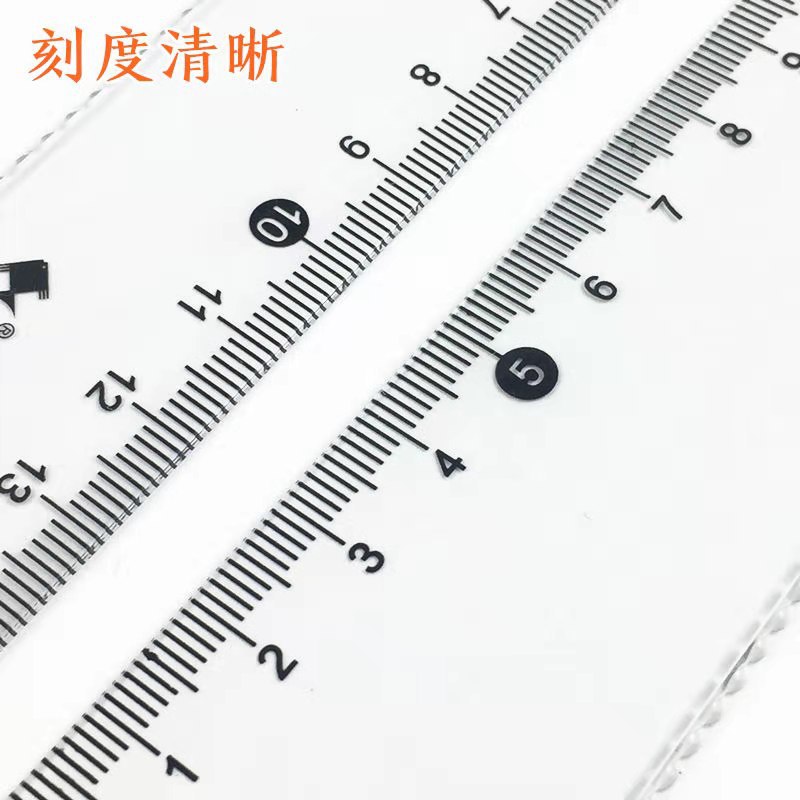 Manufacturer wholesale 20CM plastic transparent ruler for students and children with wave ruler for office, study and drawing