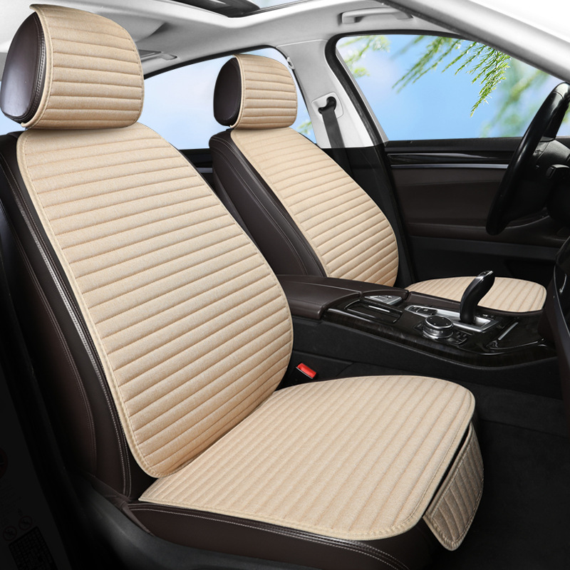 Cojín del coche cuatro estaciones universal cojín del asiento de coche cubierta de asiento de coche respaldo conjunto completo cojín de lino coche completo