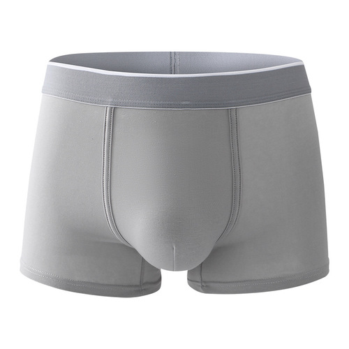 New men's underwear combed cotton 10A antibacterial boxer briefs mid-waist solid color Shu factory wholesale men's boxer briefs