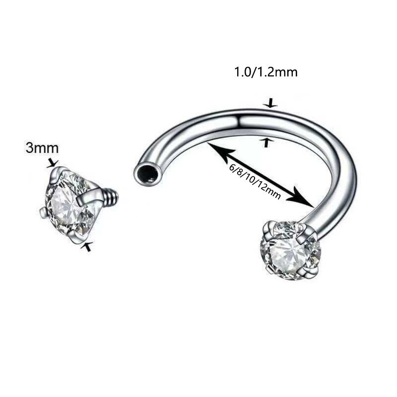 Silver pointed spike labret stud material detail
