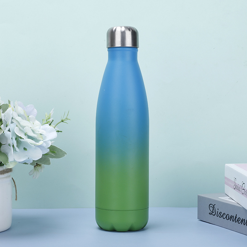 Comercio al por mayor de acero inoxidable ventosa Comercio exterior Amazon botella de boca pequeña portátil deportes al aire libre botella de Coca-Cola personalización