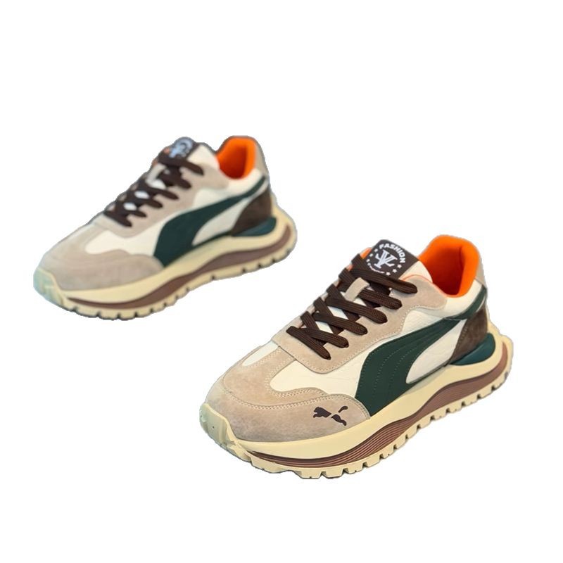 2025 primavera zapatos casuales zapatos deportivos de todo fósforo de moda zapatos de papá cómodos y transpirables zapatos de plataforma retro zapatos de hombre de marca de moda