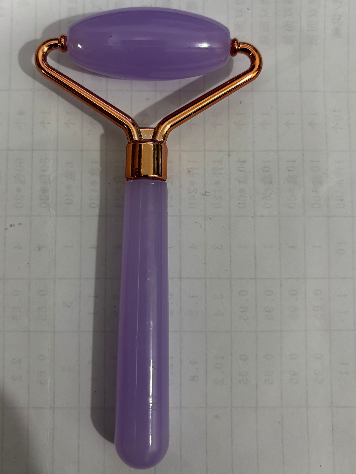 masajeador de rodillos de cristal de polvo en forma de corazón, masajeador de rodillos de doble cabeza, placa de belleza facial de cristal rosa