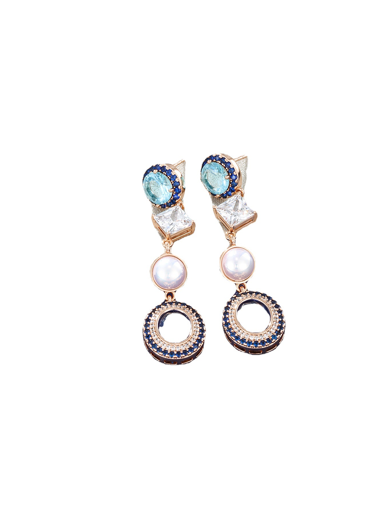 Pendientes de temperamento retro francés retro de alto grado para las mujeres Xuking joyería colorida serie tesoro joya artificial con incrustaciones pendientes ovales