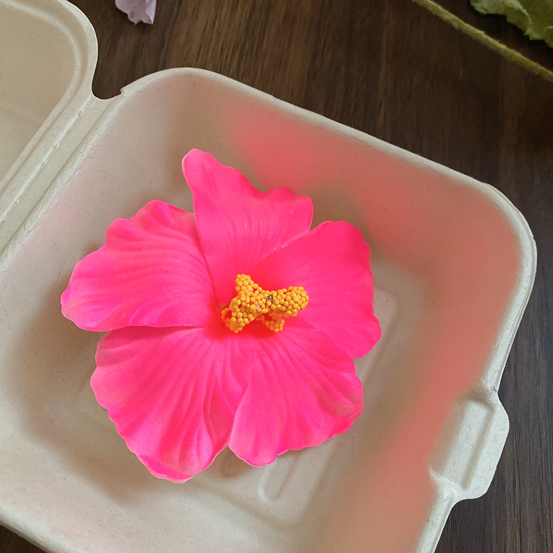 Vacaciones junto al mar simulación de estilo hibisco horquilla de flor de hibisco moda todo-fósforo pinza de pico de pato nicho de alta gama girasol accesorios para el cabello mujeres