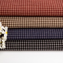 全棉21s砂洗色织格子布料春夏复古童装玩具衬衫棉服面料现货拼布