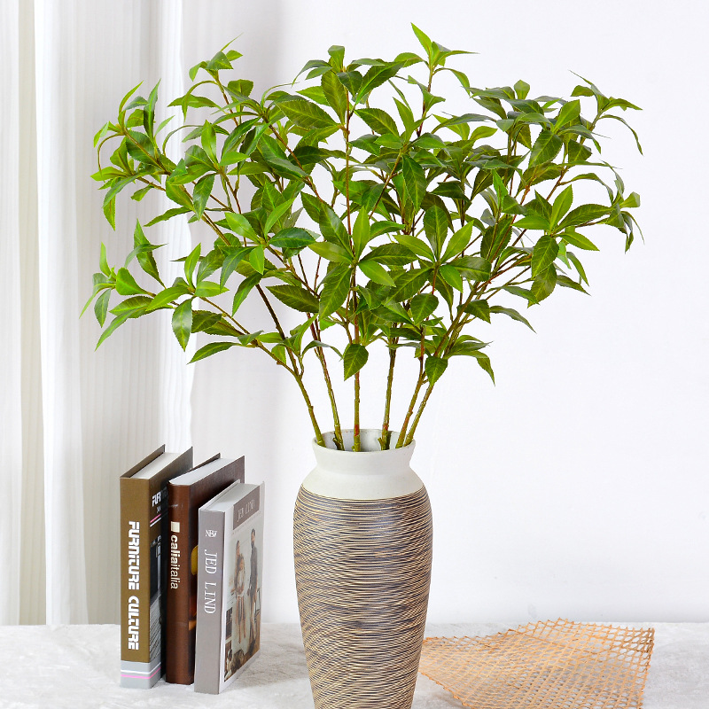 北歐風仿真馬醉木大枝日本吊鐘葉手感葉仿真綠植假花落地裝飾擺設