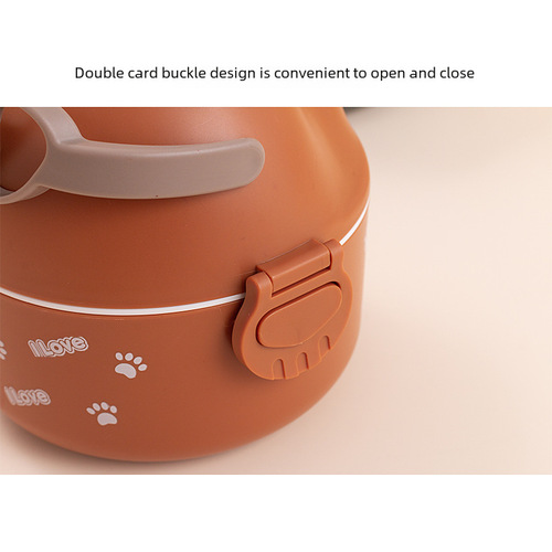 Single-layer portable lunch box with handle, microwave-safe bento box for office workers and students, Japanese style, with lid
