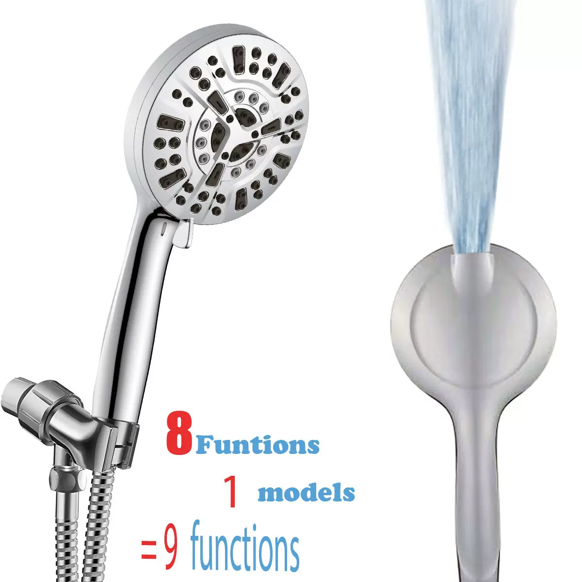 跨境美式9功能带喷枪水增压手持花洒喷雾按摩喷枪水淋浴花洒套装