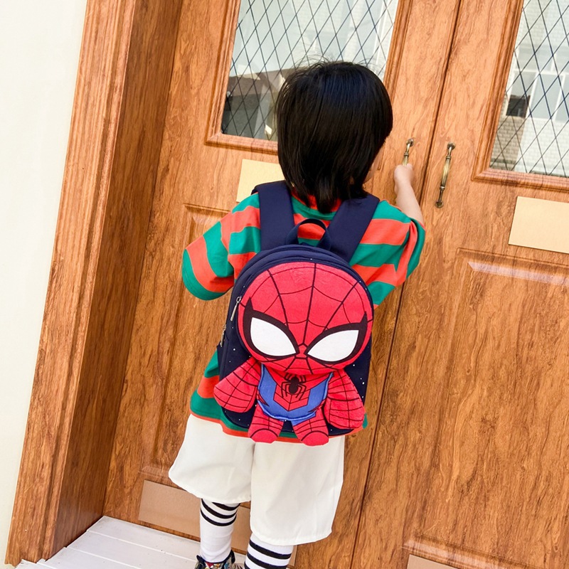 Bolsa infantil preescolar niños niños dinosaurios de dibujos animados Spider-Man mochila anti-perdida de cuerda mochila