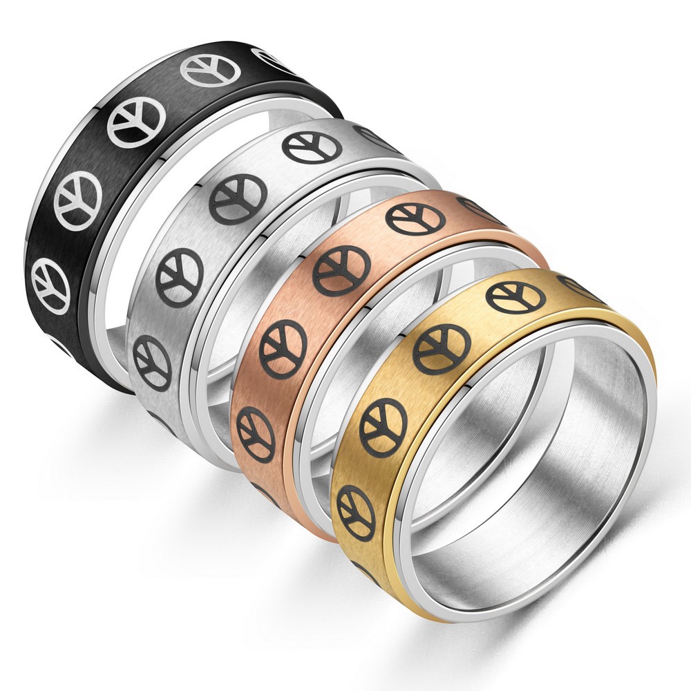 Stylish Fidget Ring For Anxiety Relief And Calm Spinning Motion_voghion.com