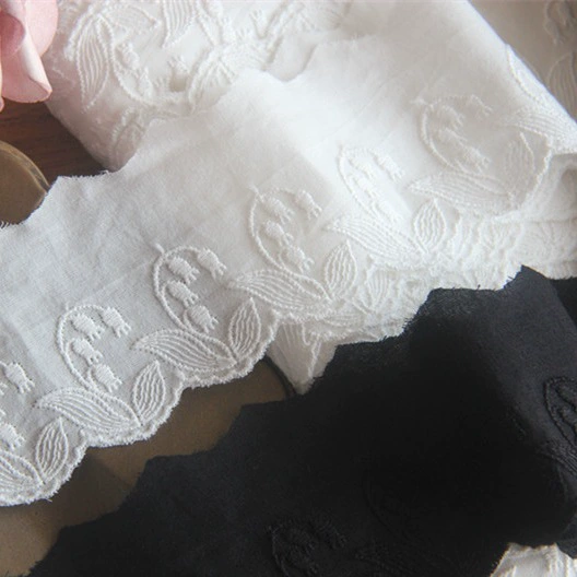 Японская версия handmade ткани из кружева хлопок кружево лилии ивановой вышивка ширина 6 см