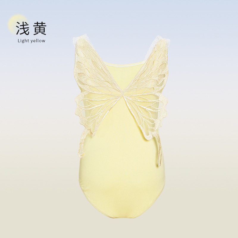 2025 primavera nuevo estilo niña lazo de algodón honda traje de baile de una pieza estilo princesa actuación en el escenario ropa de práctica