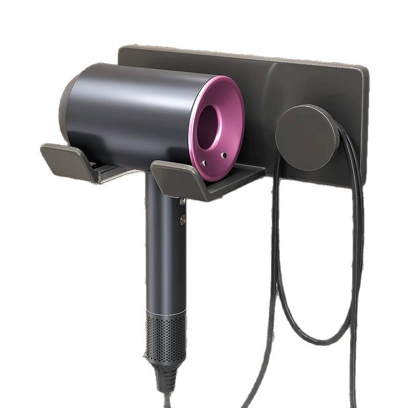 Jiabangshou Hairdryer Storage Rack without Punching Bathroom Wall-mounted Hair Dryer Bracket Bathroom Air Drum Storage Rack