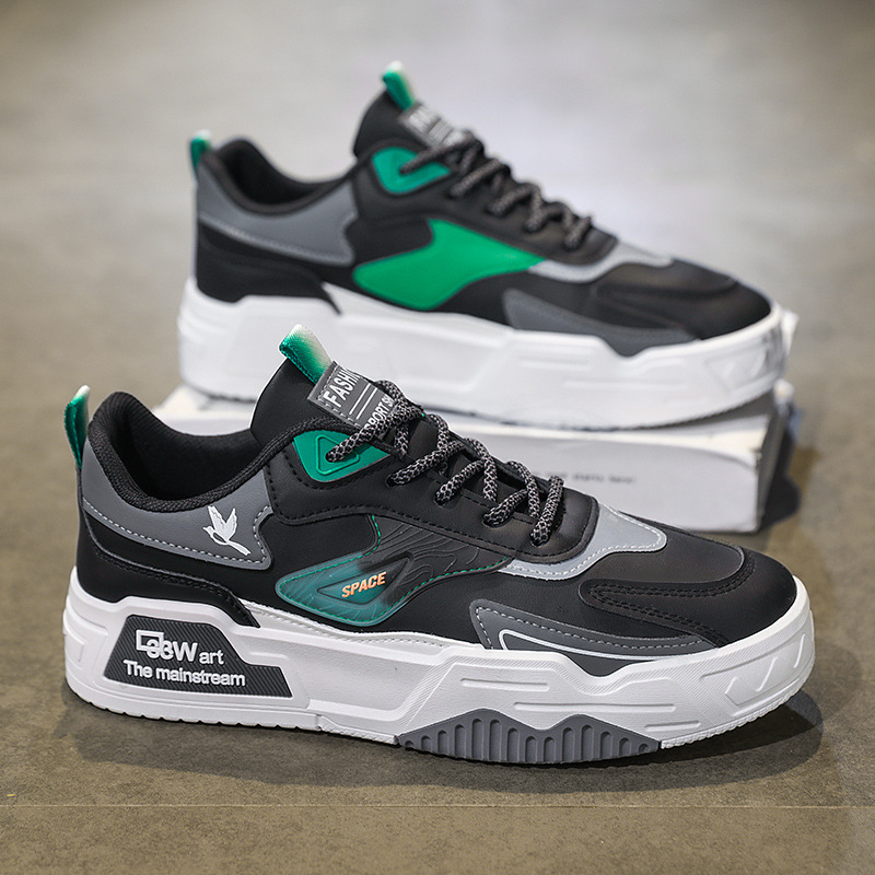 Autumn 2024 New Style Board Shoes Men's Breathable Leather Low-top Casual All-match Youth Sports Running Shoes Trendy Shoes