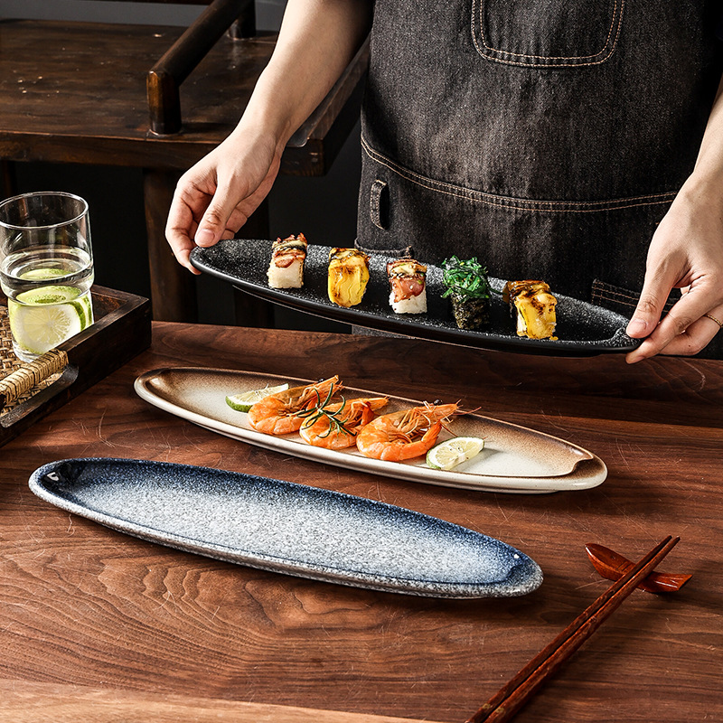 Japanese ceramic big dinner plate for commercial use for home use