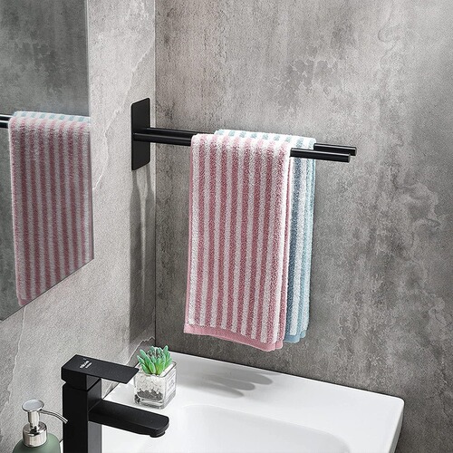 Foreign trade hole-free towel rack 304 stainless steel towel bar Amazon kitchen towel bar bathroom towel hanger