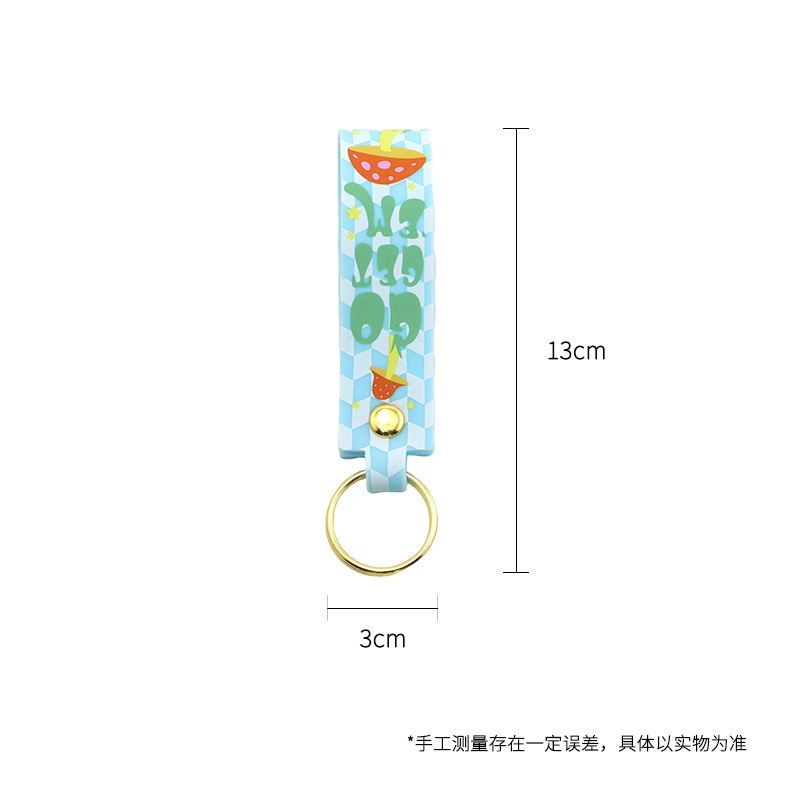 Caramelo de color silicona llavero de transferencia térmica de color cuerdas de goma suave llavero multifuncional de silicona colgante colgante