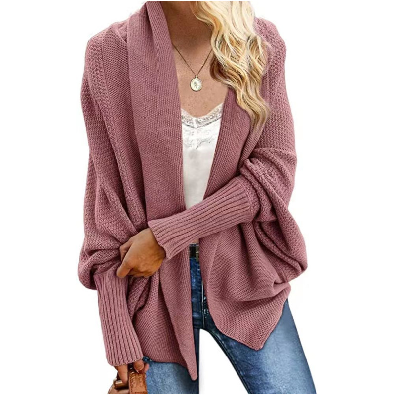 Europa y América transfronteriza Amazon AliExpress de punto chal suéter Batwing manga más tamaño de punto cardigan suéter abrigo