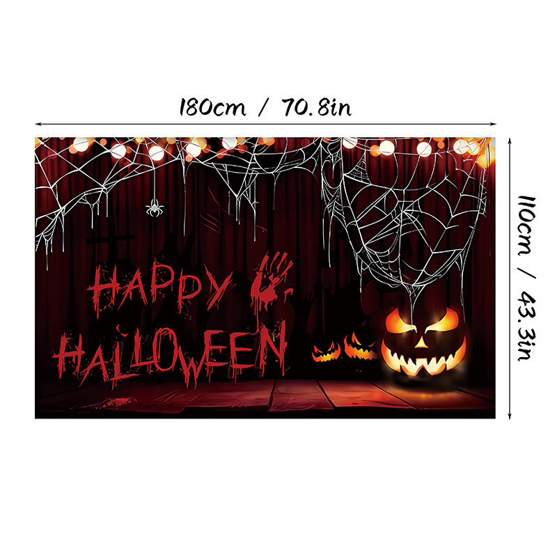 クロスボーダーアマゾンホームプリントハロウィン背景布高精細印刷雰囲気装飾背景布ポリエステル|undefined