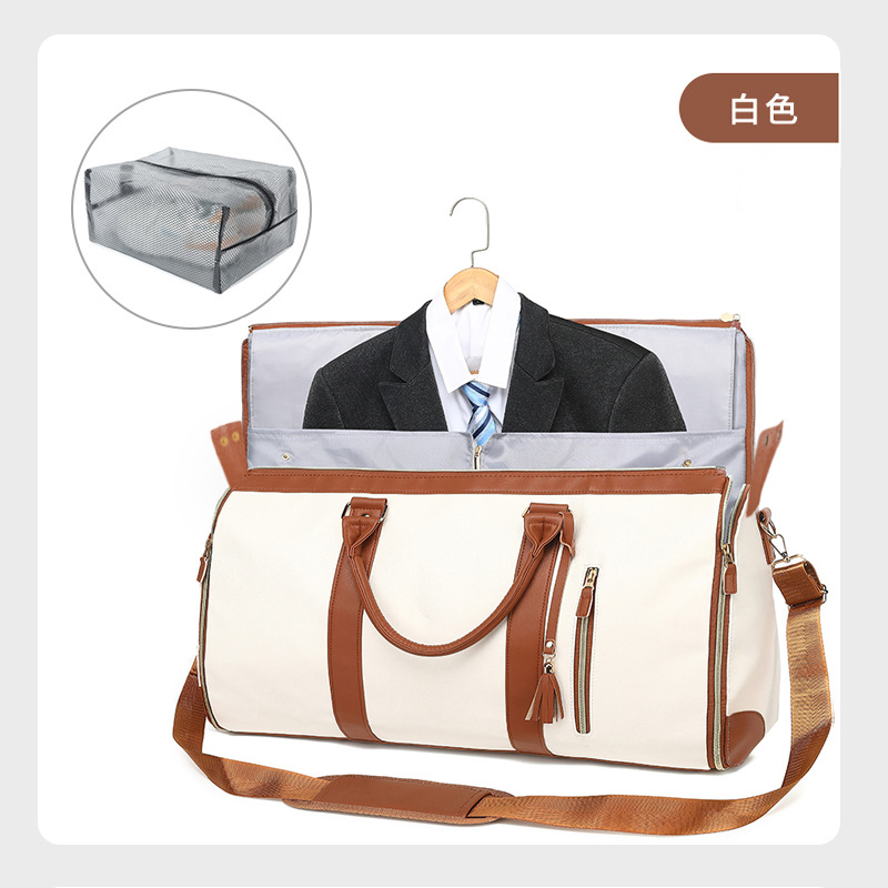 Nueva bolsa de viaje de traje plegable transfronteriza para mujer bolsa de almacenamiento multifuncional bolsa de equipaje portátil de gran capacidad grande de PU