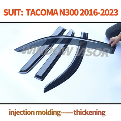 2016-23 Tasuma Rain Shield Tacoma Rain Shield Tacoma Car Window Rain Eyebrow Rain Shield Sun Visor (Rain shield) - plexiglass-black-tea-translucent-thickness-20mm-width-9cm-4pcs-2016-23-tacoma-tacoma-tacoma