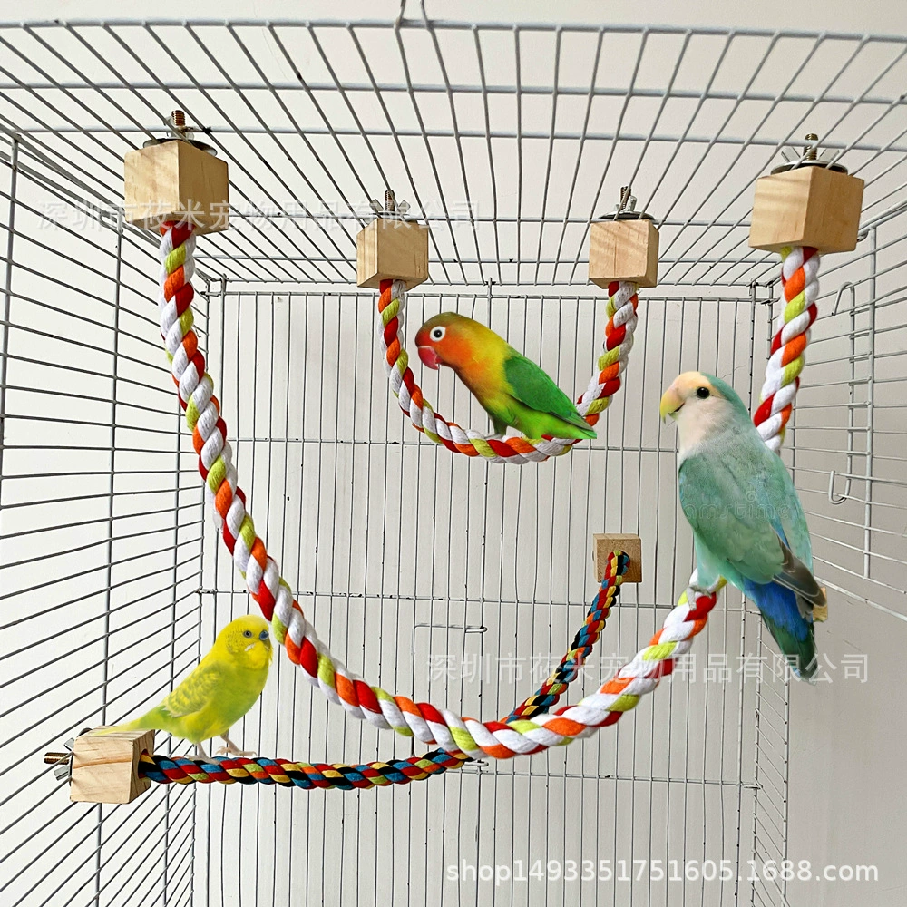 Попугай Скалолазание Веревка Игрушка для птиц мед кенгуру белка хлопковая веревка подставка палка подставка рама мягкий мост качели кольца альпинистская игрушка