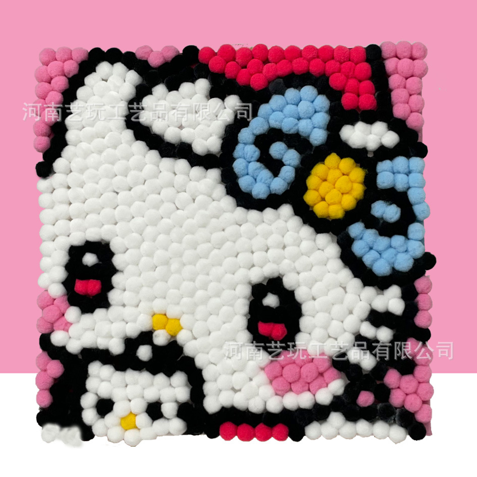 MQH20-040 / 20*20cm（实木内框+画布+毛球材料包）