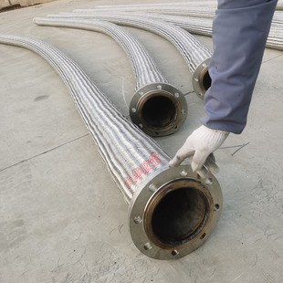 Production of steel wire mesh woven large diameter stainless steel flange hose on demand