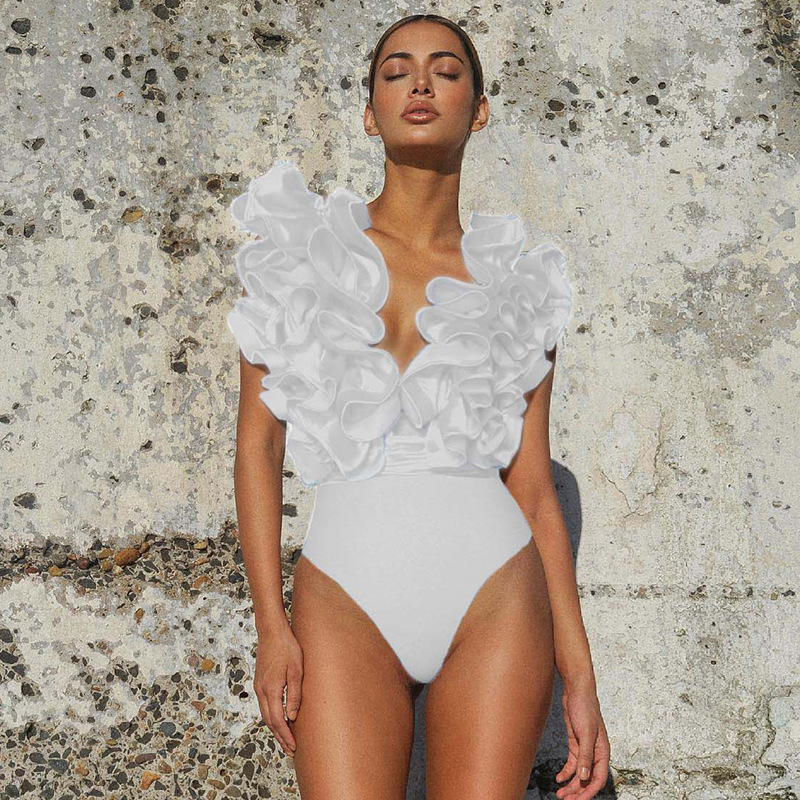 254g Weight Sleeveless Sleeve Length Nylon Fabric Type Regular Top Length Bodysuit Tops Type Swimming Occasion V Neck Neckline Skinny Fit Type Solid Color Pattern Women's Gender Sexy Style Women's Sexy Solid Color One Piece Swimwear 20