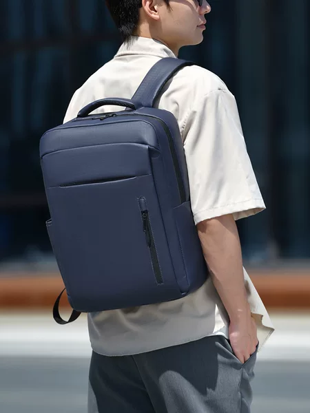 New solid color computer backpack for men and women, large-capacity backpack for business trips and commuting, multifunctional laptop backpack