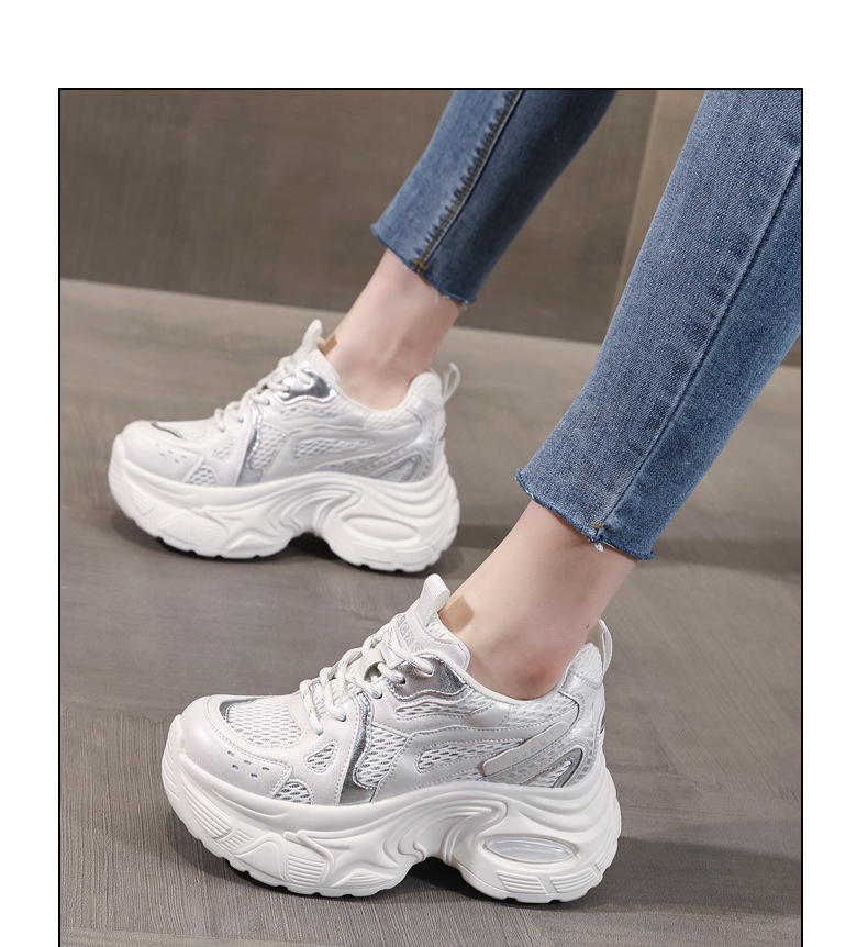 Giày sneaker nữ đế dày lưới thoáng khí HY5166 — màu be chi tiết 12