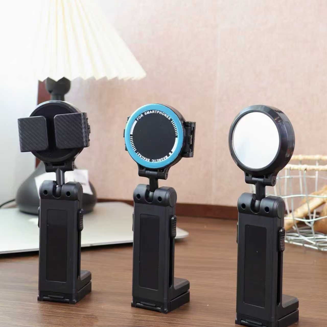 Cross-Border Travel Magnetic Mobile Phone Holder Aircraft High-Speed Rail Small Table Portable Foldable Clip with Mirror Holder