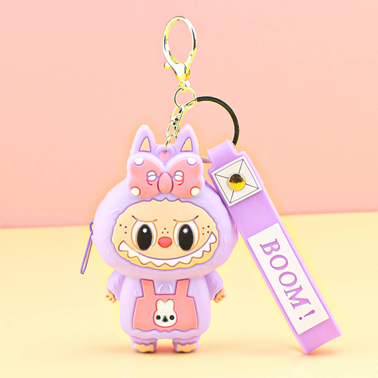 子供用ラブブ小銭入れシリコンプチギフトキーホルダーペンダントカードキャッチャーマシンプチギフトラブブ