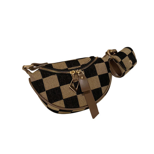 2024 new style foreign style versatile checkerboard chest bag ins fashion plaid waist bag dumpling bag crossbody bag bags
