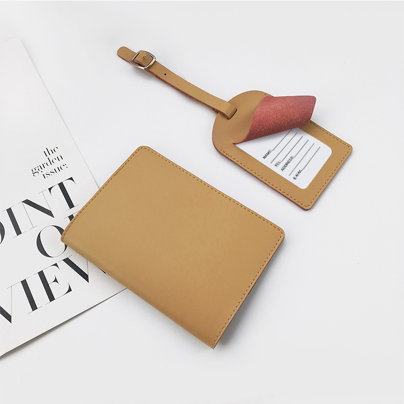 Transfronterizo spot al por mayor personalizado LOGO etiqueta de viaje pasaporte portapasaporte de cuero tarjeta de equipaje