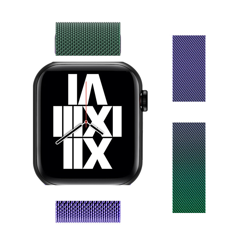 Aplicable Apple Watch Apple Watch Milan Niza Correa de hebilla magnética de acero inoxidable SE de iwatch1-9 generación