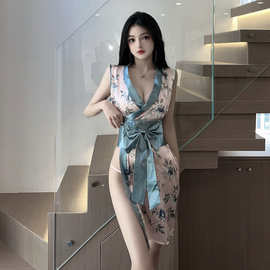 夜生活情趣内衣和服蝴蝶结复古旗袍性感蕾丝古典纯欲制服诱惑套装