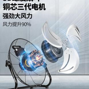 直供匹力強力趴地式電風扇工地家用靜音大風力坐地扇工業大功率趴