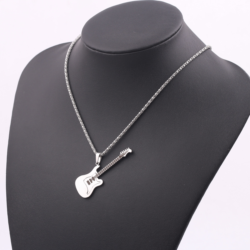 Street Occasion Hip-hop Guitar Alloy Plating Men's Pendant Necklace
