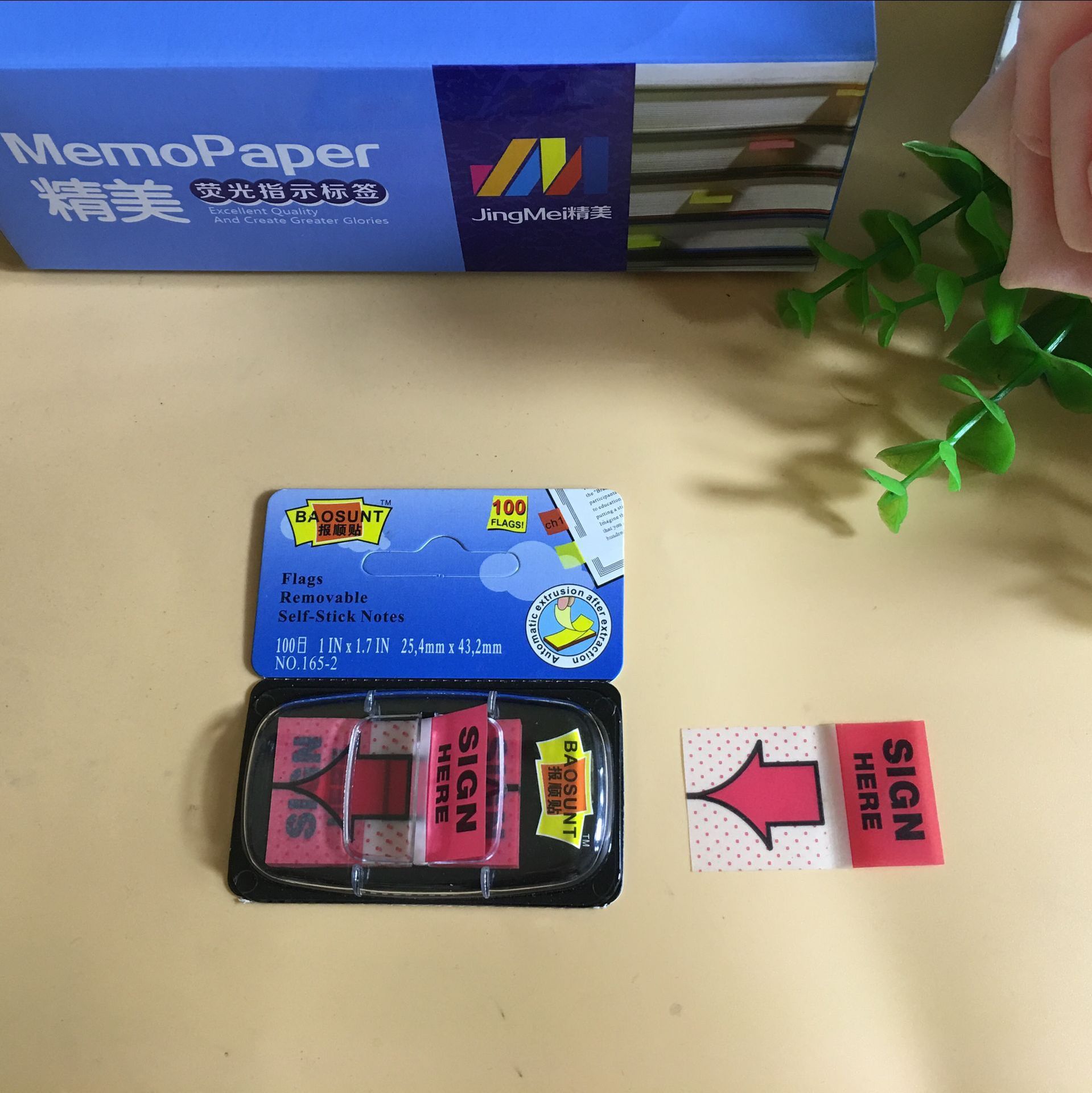 Color fluorescente de dos vías nota adhesiva suministros de oficina creativa con flecha etiqueta de plástico etiqueta indicadora transparente de secado rápido