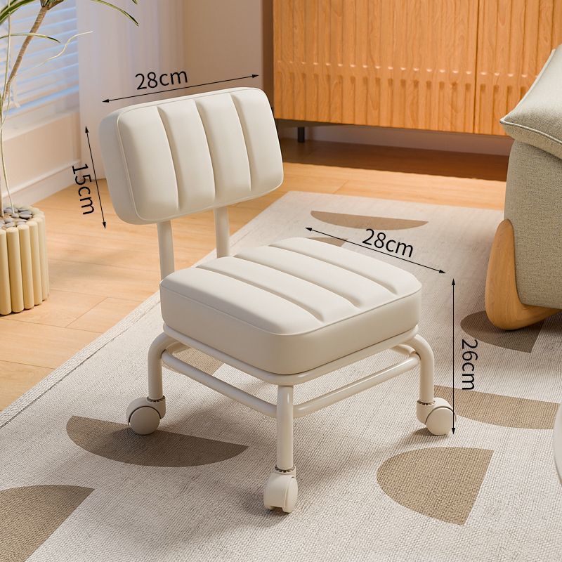 Swivel Chair with Backrest, Silent Stool with Wheels, Low Stool for Toddlers, Shoe-Changing Home Use with Child