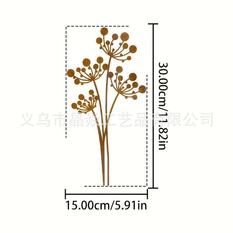 跨境爆款锈色金属插件创意壁饰花园装饰地插复古做旧铁艺剪影壁画|undefined
