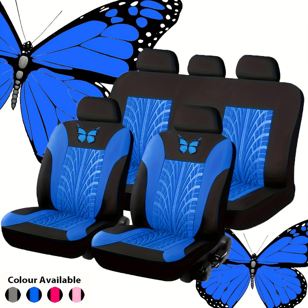 Cojín de asiento transfronterizo exclusivo para automóvil general, artesanía en relieve de mariposa, funda de asiento exquisita, cojín de asiento suave, transpirable y resistente al desgaste