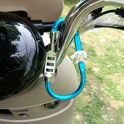 Scooter Mountain Bike Anti-Theft – Helmet lock - large-blue-resin-sitting-dog