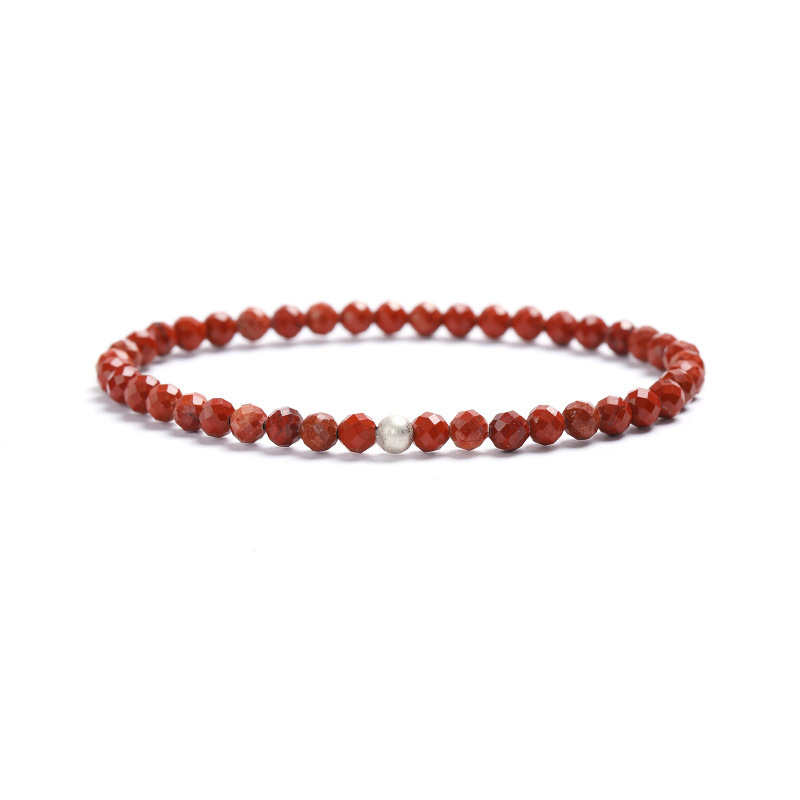 Cross-Border New Fashion Simple Small-Cut Natural Stone Sterling Silver Bracelet for Women, Elegant and Unique Niche Jewelry