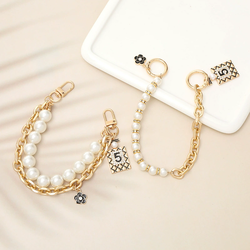 Ручная цепь из жемчуга, сумка, кошелек, мобильный телефон, чехол для телефона, брелок, защитная защелка, ручная работа, защита от падения, оптовая поставка