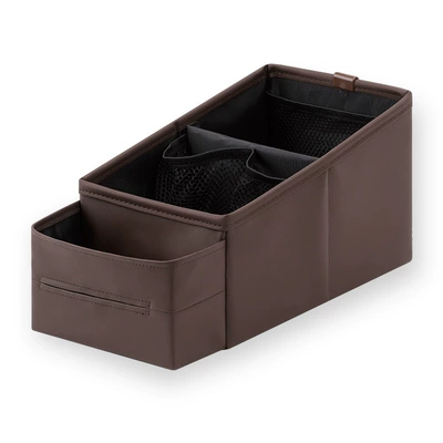 Car storage bag/box multifunctional car central control cup - chestnut-brown